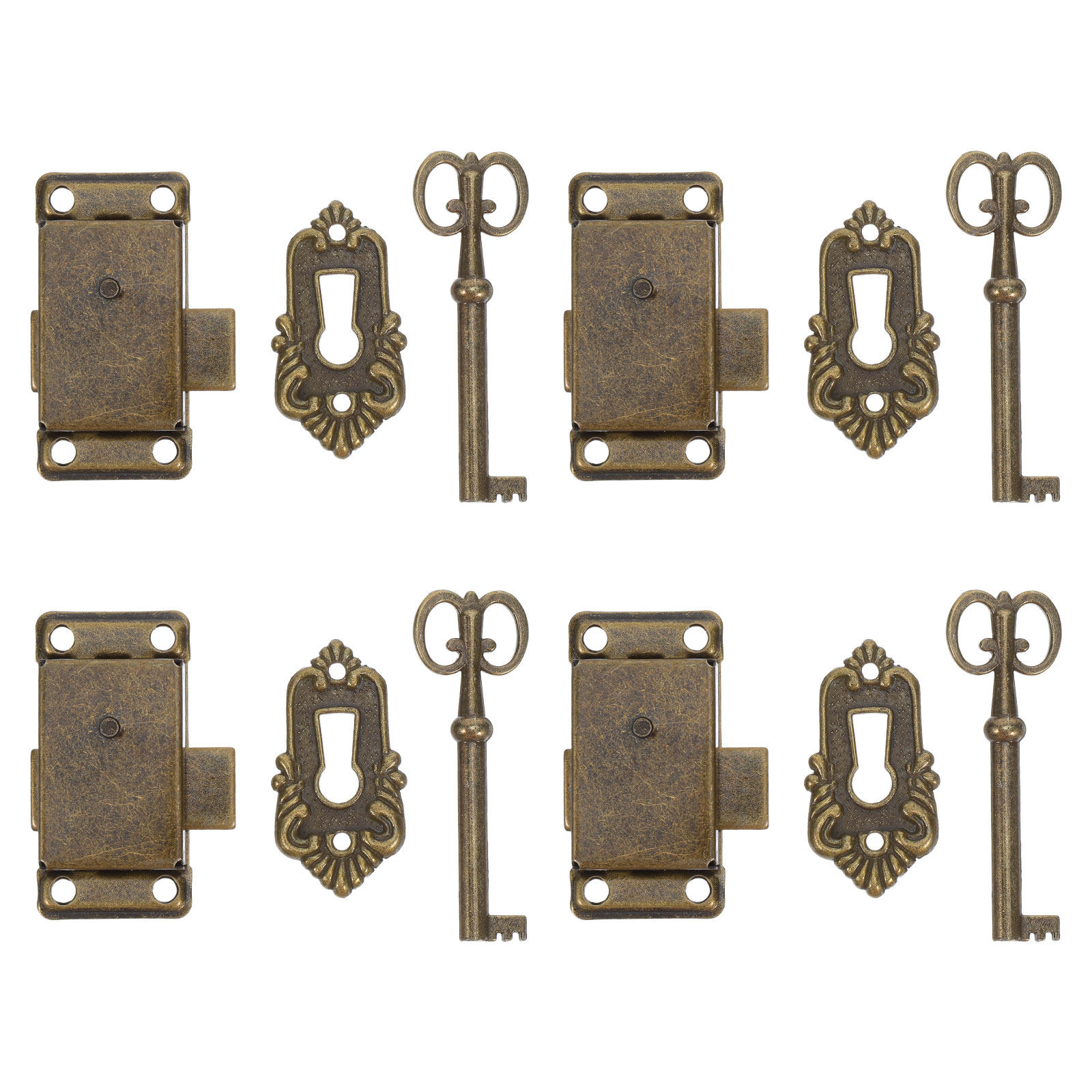Vintage Furniture Hardware Replacement - 4Sets Vintage Cabinet Locks Retro Cupboard
