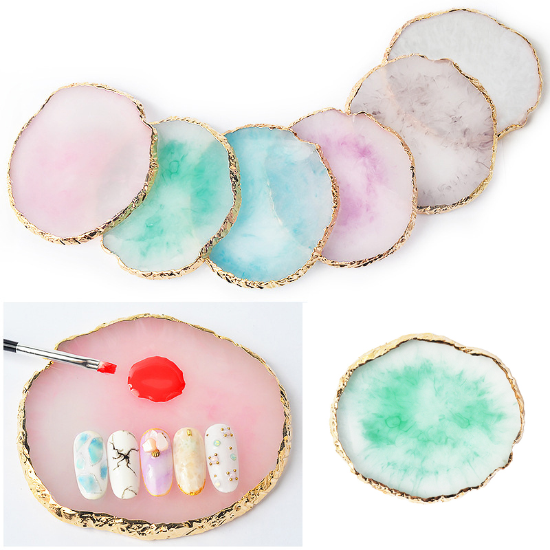 Furniture Hardware Nails - Resin Agate Stone Nail Art Palette
