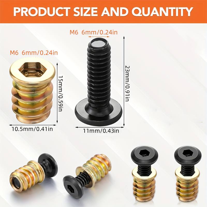 10PCS Threaded Inserts Nut Com - огляд і ціна Furniture Hardware Nut