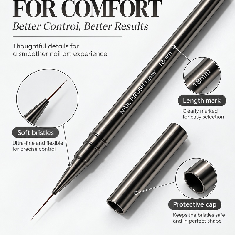 Ultra‑Fine Nail Liner Brush 6‑ - огляд і ціна Furniture Hardware Nails