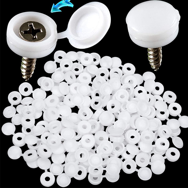 White Hinged Plastic Screw Cap - огляд і ціна Furniture Hardware Nut